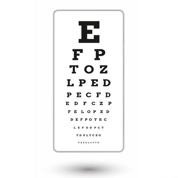 Eye chart after glasses